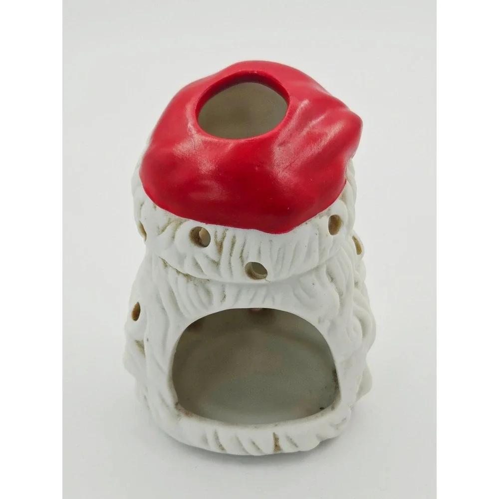 Vintage Ceramic Santa Head Tealight Candle Holder AGC 4